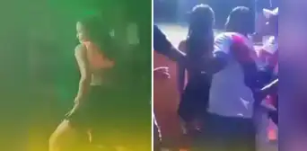 Bailarina cae de estrado cuando brindaba show en Iquitos: “Era parte del espectáculo” Bailarina cae de estrado cuando brindaba show en Iquitos: “Era parte del espectáculo”