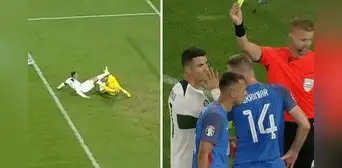 Cristiano Ronaldo pateó el rostro del portero de Eslovaquia y solo se ganó la amarilla Cristiano Ronaldo pateó el rostro del portero de Eslovaquia y solo se ganó la amarilla