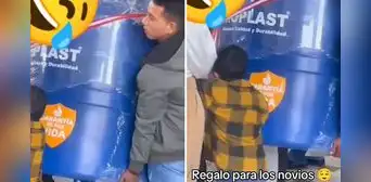 "Ese regalo dura 20 años": obsequian tanque de agua en boda de Huancayo y causan sensación