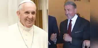 Sylvester Stallone bromea con el papa Francisco luego de verse en Roma: "¿Listo para boxear?"