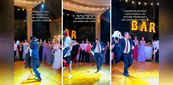 Animan a invitado de una boda a bailar y este los deja impactados con espectacular marinera Animan a invitado de una boda a bailar y este los deja impactados con espectacular marinera