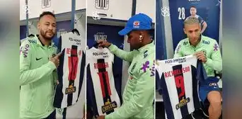 Alianza Lima entregó camisetas personalizadas a todos los jugadores de la selección de Brasil Alianza Lima entregó camisetas personalizadas a todos los jugadores de la selección de Brasil