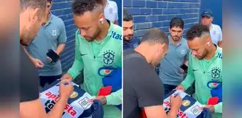 Neymar le pidió a Hernán Barcos su firma en la camiseta de Alianza Lima e hinchas enloquecen