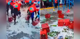 Danzantes no aceptaron resultados de concurso y rompieron botellas de cerveza en Huancayo