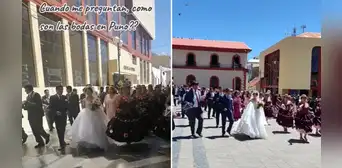Pareja se luce con pasacalle de morenada tras contraer matrimonio en Puno: “¡Qué tal comparsa!” Pareja se luce con pasacalle de morenada tras contraer matrimonio en Puno: “¡Qué tal comparsa!”