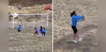 Mujer futbolista hace gol a más de 4.000 m s. n. m. y lo celebra a lo Cristiano Ronaldo en Pasco Mujer futbolista hace gol a más de 4.000 m s. n. m. y lo celebra a lo Cristiano Ronaldo en Pasco