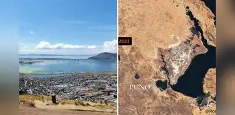 ¡Atención!: imágenes satelitales muestran cómo bajó el nivel del agua del lago Titicaca desde 2022 ¡Atención!: imágenes satelitales muestran cómo bajó el nivel del agua del lago Titicaca desde 2022