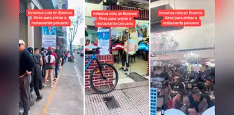 Argentinos hacen enorme cola para ingresar a restaurante de comida de Perú en Buenos Aires Argentinos hacen enorme cola para ingresar a restaurante de comida de Perú en Buenos Aires