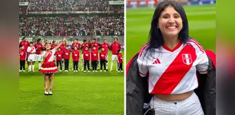 Milena Warthon sorprendió al cantar el himno nacional en previa del Perú vs. Brasil