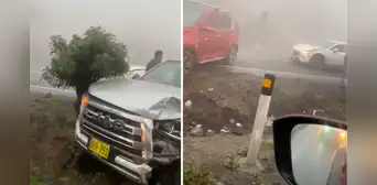 Se registró un choque múltiple en la variante de Pasamayo | VIDEO Se registró un choque múltiple en la variante de Pasamayo | VIDEO