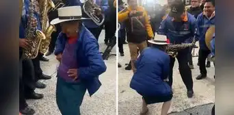 Adulta mayor la rompe con 'pasos prohibidos' al ritmo de orquesta en Áncash: “El alma de la fiesta”
