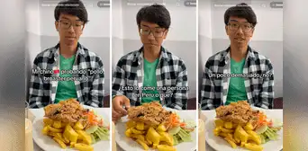 Extranjero queda impactado por enorme plato de POLLO BROASTER de Perú: “¿Esto come una sola persona?”
