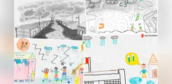 Niños afectados por las lluvias en el norte dibujan emotivas imágenes de lo que vivieron: "Tuvimos miedo"