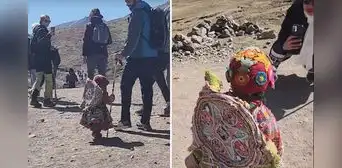 Niña cusqueña sorprende a turistas con traje típico en la Montaña de 7 Colores: “Linda wawita”