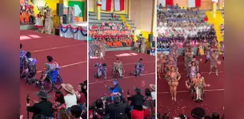 Joven en silla de ruedas deslumbra al público chileno al bailar caporal en festival escolar