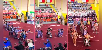 Joven en silla de ruedas deslumbra al público chileno al bailar caporal en festival escolar