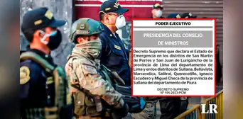 ¿Qué dice el decreto que declara en estado de emergencia SJL, SMP y Sullana en Piura?