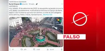 Foto de la Plaza 2 de Mayo no muestra la 'Marcha por la democracia' del 16 de septiembre
