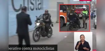 Rímac: policía motorizado es multado por su propio compañero tras invadir vereda peatonal