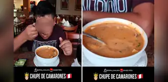 Niño extranjero prueba chupe de camarones de Perú: “No sé si exagero, pero está riquísimo”