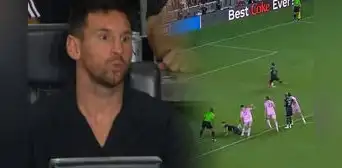 Lionel Messi y su sufrida reacción al ver el 2-0 de Houston Dynamo sobre Inter Miami