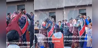 Pareja asume cargo festivo en Juliaca y la celebran con lluvia de cerveza: “¡Ay no, las chelas!” Pareja asume cargo festivo en Juliaca y la celebran con lluvia de cerveza: “¡Ay no, las chelas!”