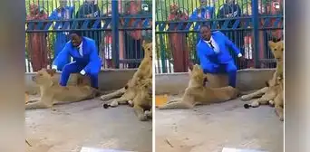 Pastor se mete a jaula con leones para recrear un pasaje bíblico y le muerden el brazo