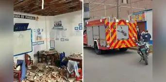 Huaral: techo de aula de colegio se desprende y deja 11 niños heridos