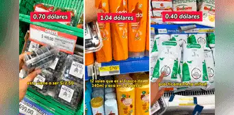 Joven queda impresionada al comparar precios de productos en supermercado de Argentina y Perú