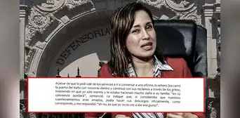 Defensoría: piden iniciar proceso disciplinario contra adjunta Elizabeth Zea por accionar violento Defensoría: piden iniciar proceso disciplinario contra adjunta Elizabeth Zea por accionar violento