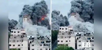 Video capta el preciso instante en que Torre Palestina se derrumba tras bombardeo israelí Video capta el preciso instante en que Torre Palestina se derrumba tras bombardeo israelí
