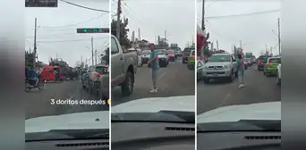 Mujer se baja de auto y dirige el tránsito para llegar a su destino: "Necesito que me ordene la vida" Mujer se baja de auto y dirige el tránsito para llegar a su destino: "Necesito que me ordene la vida"