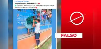 Foto viral no muestra a futbolista de la Copa Perú celebrando con su madre tras anotar un gol Foto viral no muestra a futbolista de la Copa Perú celebrando con su madre tras anotar un gol