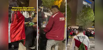 Peruanos limpiaron las calles de Chile luego del banderazo y en redes reclaman: “Ah, pero en Lima” Peruanos limpiaron las calles de Chile luego del banderazo y en redes reclaman: “Ah, pero en Lima”