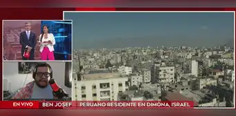 Peruano en Israel se refugia en plena entrevista en vivo tras alerta de bombardeo