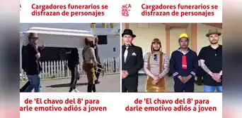 Cargadores funerarios se disfrazan de personajes del 'Chavo del 8' para enterrar a joven: "Un honor" Cargadores funerarios se disfrazan de personajes del 'Chavo del 8' para enterrar a joven: "Un honor"