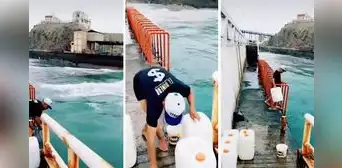 Ciudadano llega hasta playa de Arequipa para llevar agua de mar a Bolivia: "Tenemos pedidos" Ciudadano llega hasta playa de Arequipa para llevar agua de mar a Bolivia: "Tenemos pedidos"