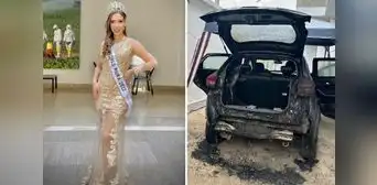 Desconocidos rocían gasolina y prenden fuego a auto de miss Piura Desconocidos rocían gasolina y prenden fuego a auto de miss Piura