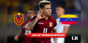 ¡GOL VINOTINTO! Yeferson Soteldo pone el 1 a 0 de Venezuela contra Chile ¡GOL VINOTINTO! Yeferson Soteldo pone el 1 a 0 de Venezuela contra Chile