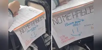 Estudiante de secundaria asombra al usar peculiar letrero en su salón de clases: “Quiero pasar el año” Estudiante de secundaria asombra al usar peculiar letrero en su salón de clases: “Quiero pasar el año”