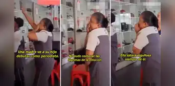 Madre llora de emoción al ver a su hijo saliendo por primera vez en TV como reportero: “Orgullosa de ti” Madre llora de emoción al ver a su hijo saliendo por primera vez en TV como reportero: “Orgullosa de ti”