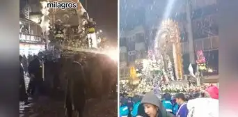 Fieles del Señor de los Milagros continuaron con procesión pese a intensas lluvias y rayos en Puno Fieles del Señor de los Milagros continuaron con procesión pese a intensas lluvias y rayos en Puno