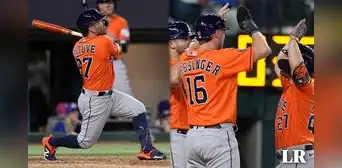 Con un jonronazo de Altuve, los Astros ganaron 5-4 a Rangers y están a un paso de la Serie Mundial Con un jonronazo de Altuve, los Astros ganaron 5-4 a Rangers y están a un paso de la Serie Mundial
