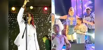 Azucena Calvay presentó a su 'hermanita' menor en concierto y cantaron juntas: “Bonita voz” Azucena Calvay presentó a su 'hermanita' menor en concierto y cantaron juntas: “Bonita voz”