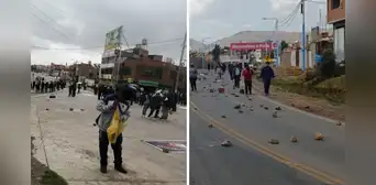 Docentes de la UNA Puno bloquean vía a Juliaca en huelga indefinida por homologación de sueldos Docentes de la UNA Puno bloquean vía a Juliaca en huelga indefinida por homologación de sueldos
