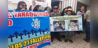Arequipa: familiares de los 27 mineros fallecidos en incendio exigen se acelere investigación Arequipa: familiares de los 27 mineros fallecidos en incendio exigen se acelere investigación