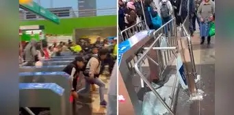 Metro de Lima: usuarios destruyen mobiliario de estación Bayóvar por incidente en sistema de ingreso