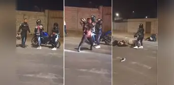 Policía trató de detener a motociclista en pique ilegal en Trujillo y ocasionó aparatoso accidente