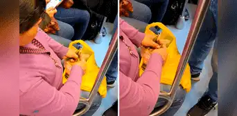 Mujer aprovecha viaje en Metro de Lima para pelar arverjas y usuarios reaccionan: “Cada segundo cuenta” Mujer aprovecha viaje en Metro de Lima para pelar arverjas y usuarios reaccionan: “Cada segundo cuenta”