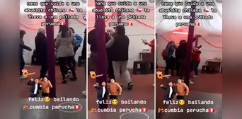 Peruana que trabaja en Chile lleva a adulta mayor que cuida a pollada y la hace bailar cumbia de Néctar